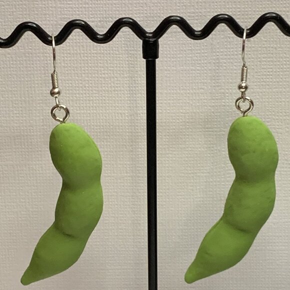 Green Bean Earring, Bean Earring, Vegetable Earring, Funny Food Earring, Food - Picture 5 of 7